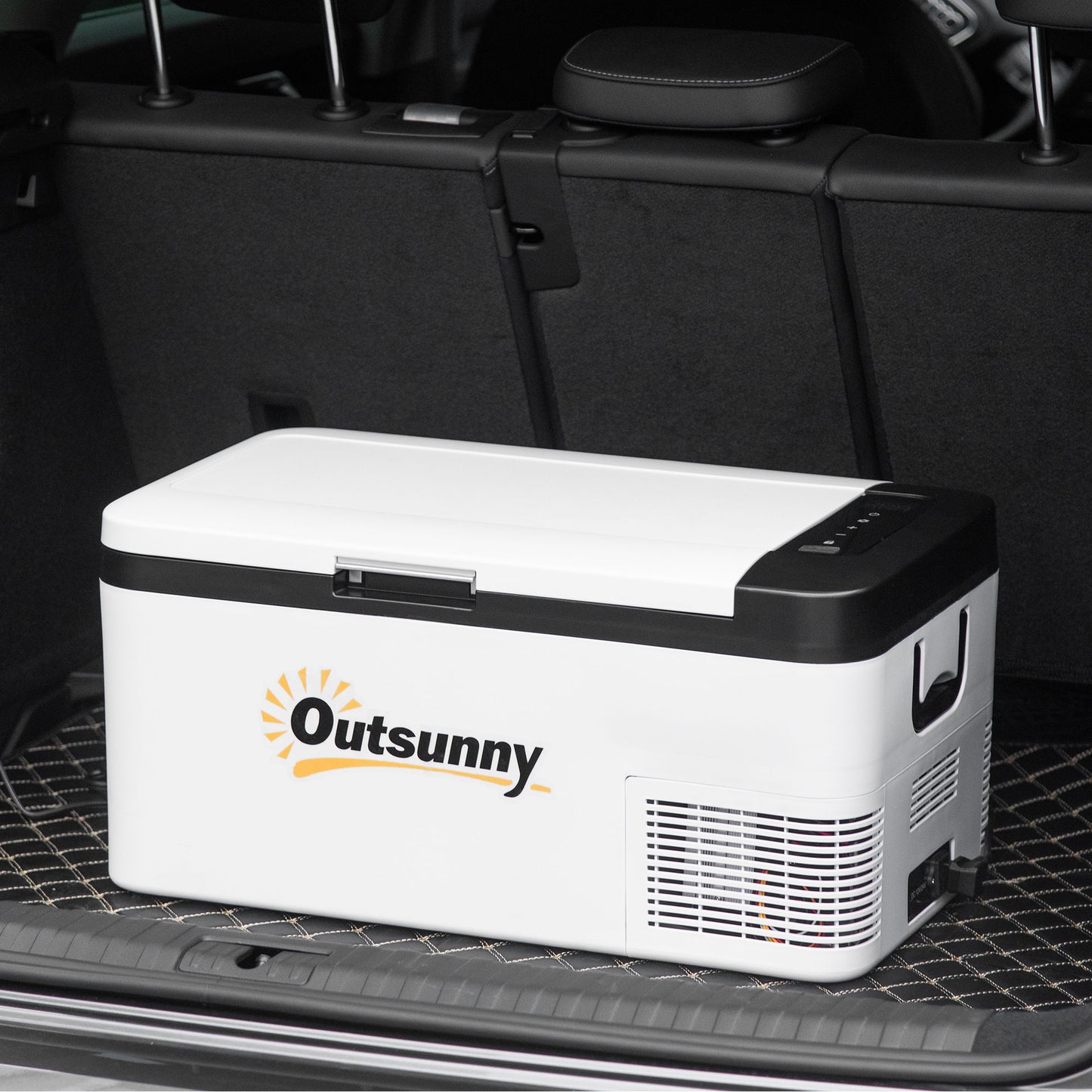 12V Portable Car Refrigerator w/ Inner LED Light Indoor Outdoor, 18L Outsunny