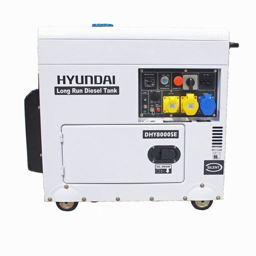 Hyundai 6kW 7.5kVA Long Run Standby Diesel Generator Single Phase DHY8000SELR