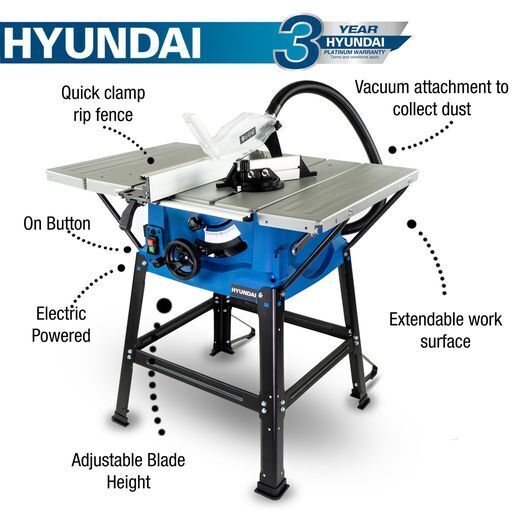 Hyundai 1800W 10” / 30mm Electric Table Saw 230V