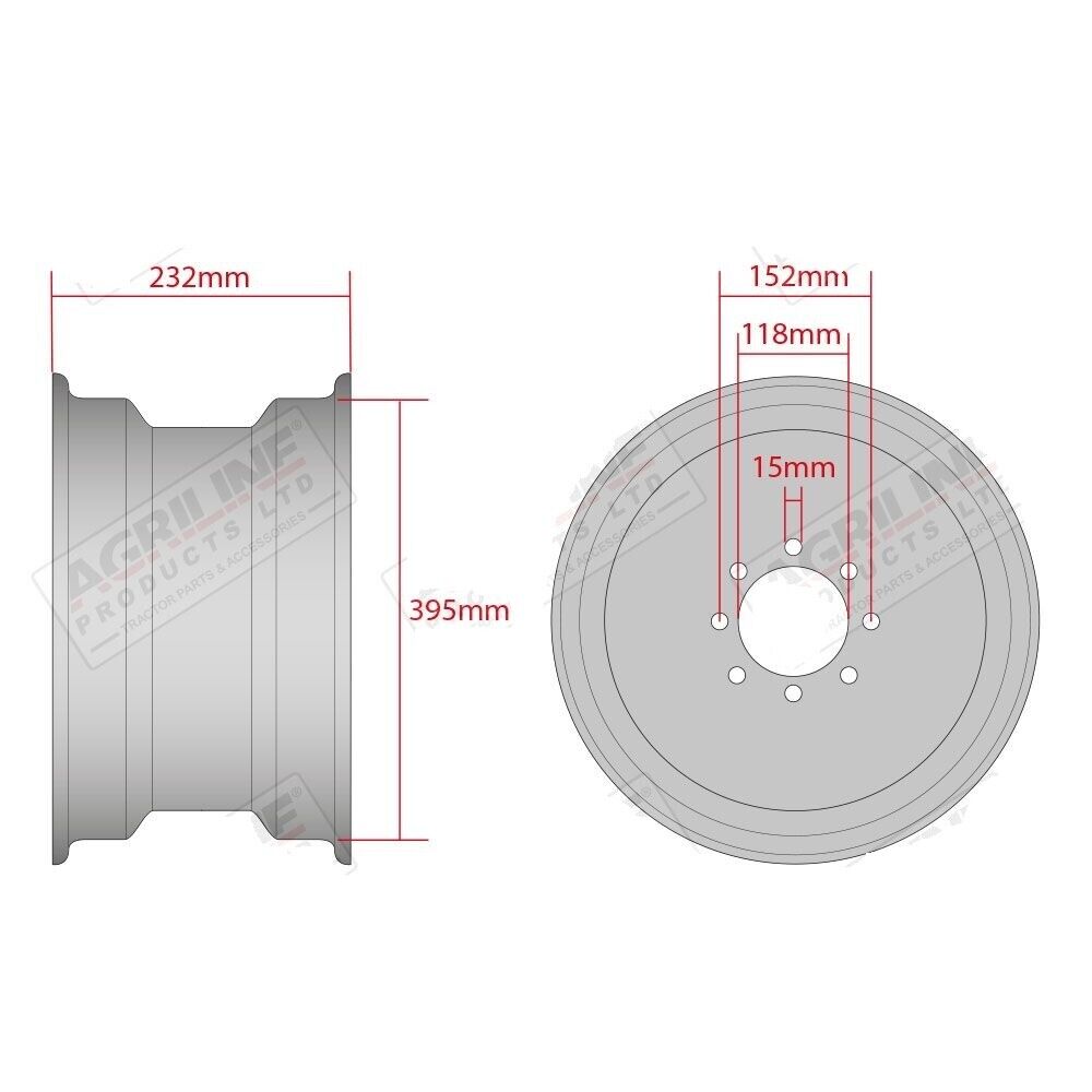MASSEY FERGUSON 200 500 600 300 1000 3000 3100 Series 8.00 x 16 WHEEL RIM FRONT