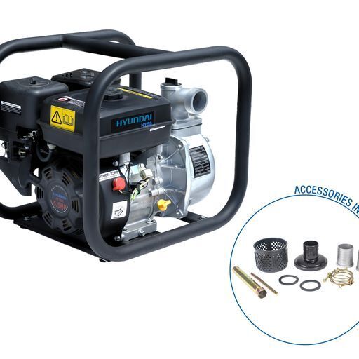 Hyundai 163cc 5.5hp Professional Petrol Water Pump - 2"/50mm Outlet