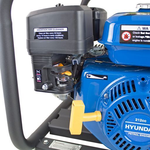 Hyundai 212cc Professional Petrol Water Trash Pump 3"/76mm Outlet