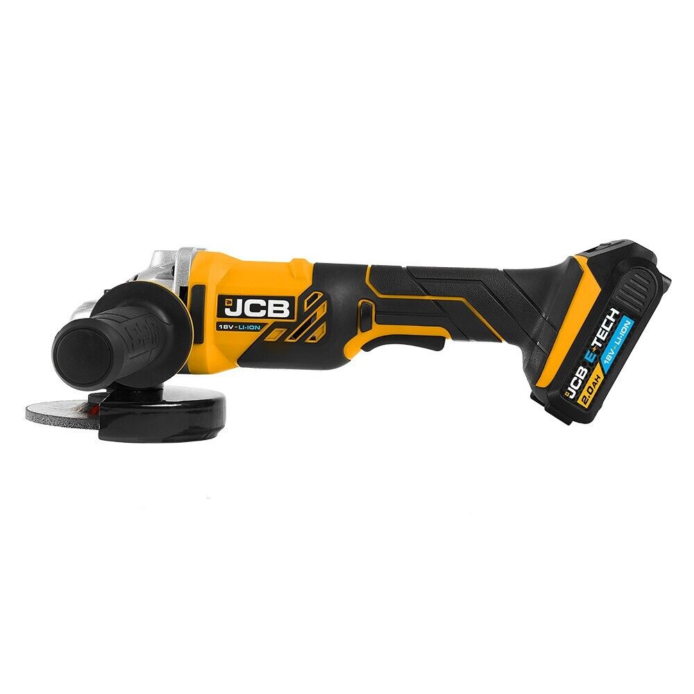 JCB 18V Angle Grinder with 2x 2.0Ah Lithium-ion battery and 2.4A charger