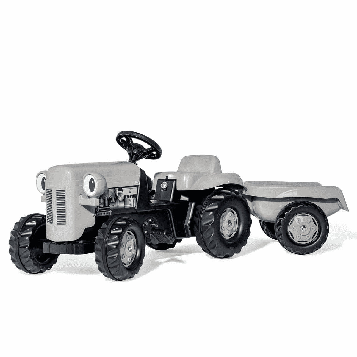 LITTLE GREY FERGIE FERGUSON RIDE ON PEDAL TOY TRACTOR AND TRAILER YOUNG FARMER