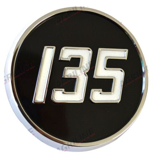 PAIR MASSEY FERGUSON 135 MF135 SIDE BADGE CHROME PAINTED *SUPERB QUALITY*