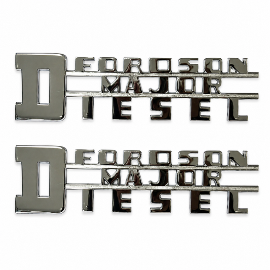 PAIR FORDSON MAJOR DIESEL SIDE BADGE CHROME *BEST SUPERB QUALITY*
