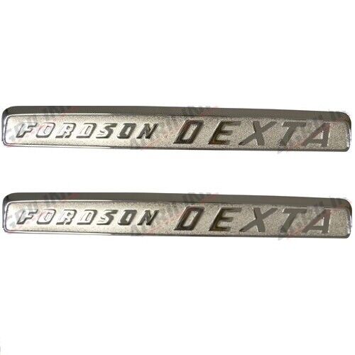 PAIR FORDSON DEXTA BADGE CHROME *SUPERB QUALITY*