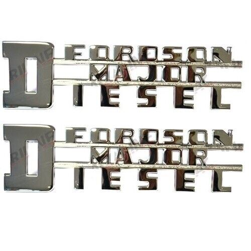 PAIR FORDSON MAJOR DIESEL SIDE BADGE CHROME *BEST SUPERB QUALITY*