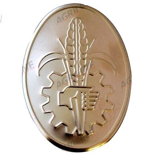 FORDSON  MAJOR DEXTA POWER MAJOR FRONT NOSE BADGE WHEATSHEAF CHROME STEEL