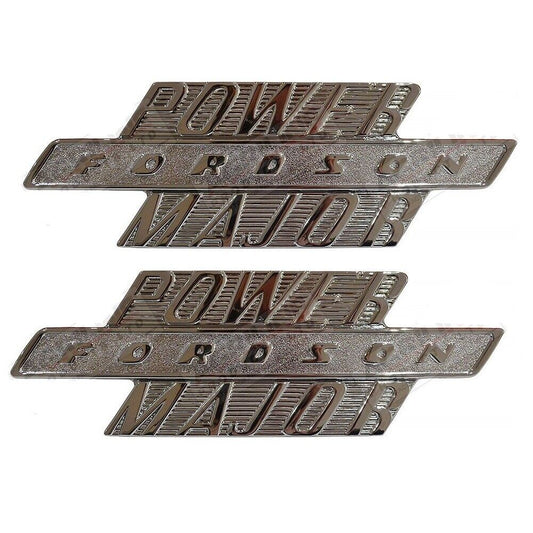 PAIR FORDSON POWER MAJOR BADGE CHROME *SUPERB QUALITY*